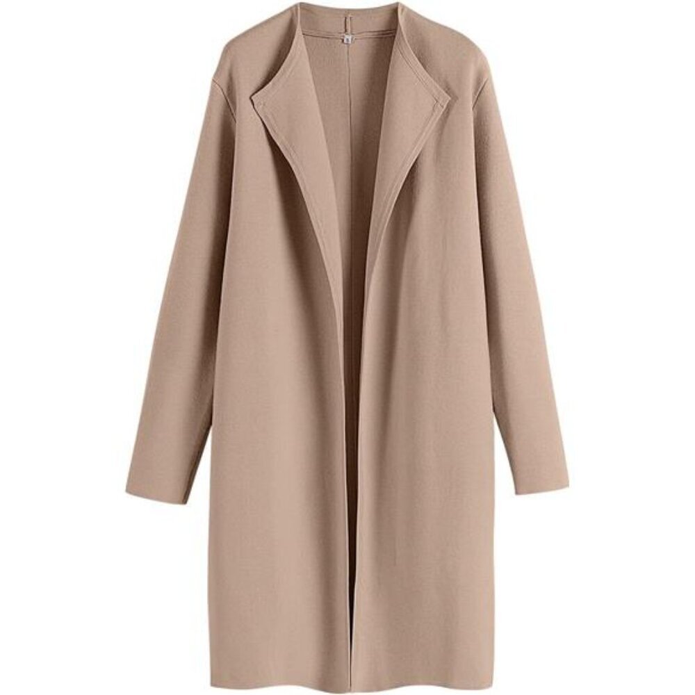 Women's Cardigans Sweater 2024 Casual Lapel Open Front Knit Warm Wool Coatigan